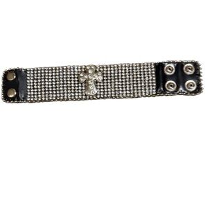 Cross Leather With bling adjustable snaps